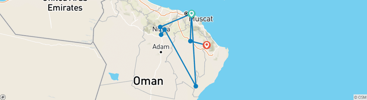 Map of Contrasting Oman with chauffeur