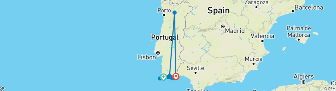 Map of Coastal hike Algarve - Lagos-Tavira