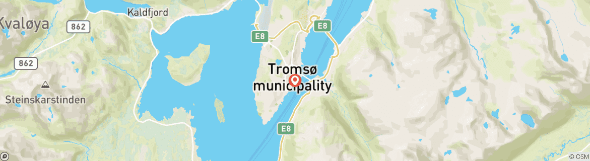 Map of Northern lights metropolis Tromso