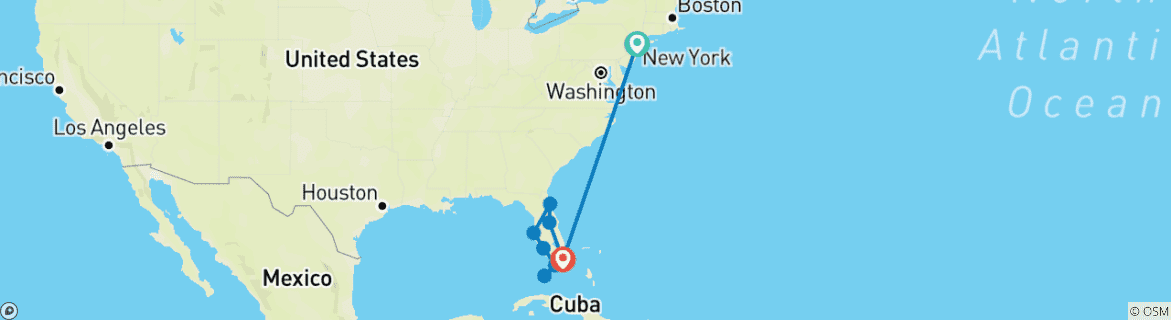 Map of Manhattan Express & Florida Sunshine State incl. beach extension (standard)