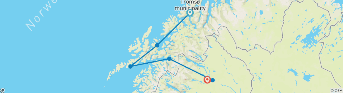 Map of Arctic highlights - From the Arctic Ocean to the ICEHOTEL