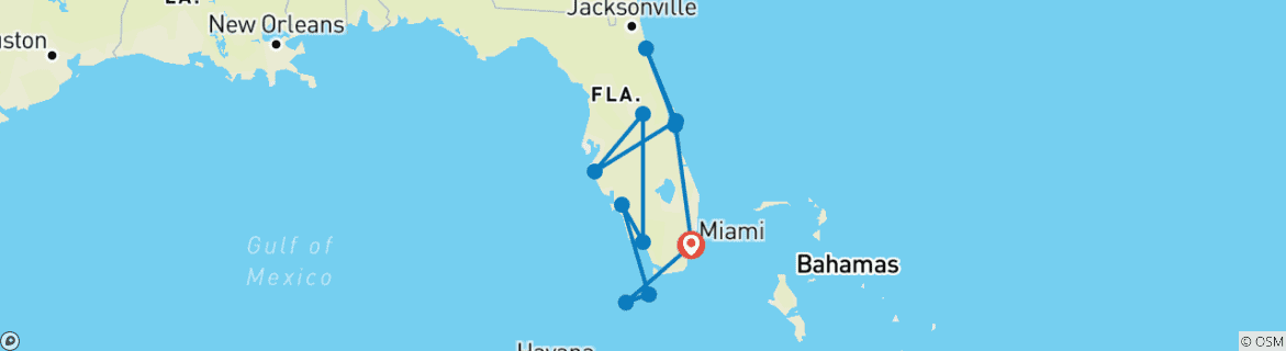 Mapa de Estado del Sol y Playa de Florida (opción superior)