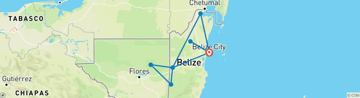 Mapa de Lo mejor de Belice