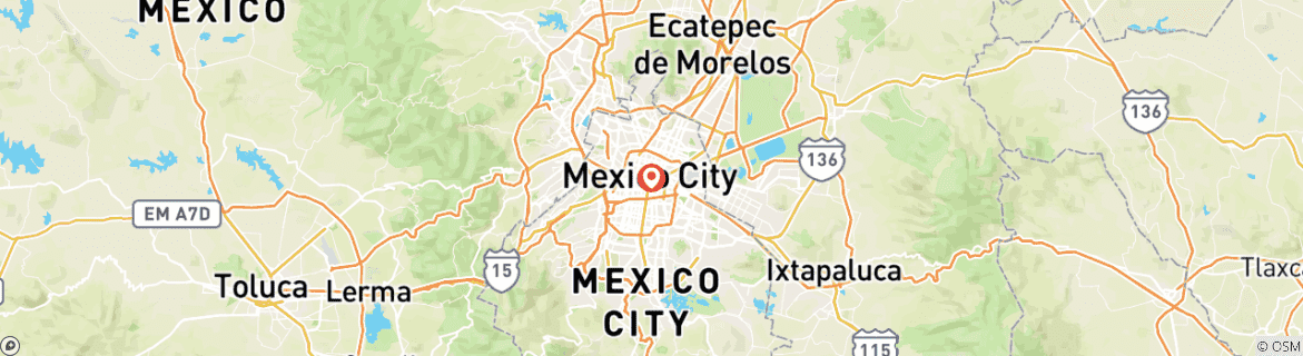 Karte von Highlights um Mexico City