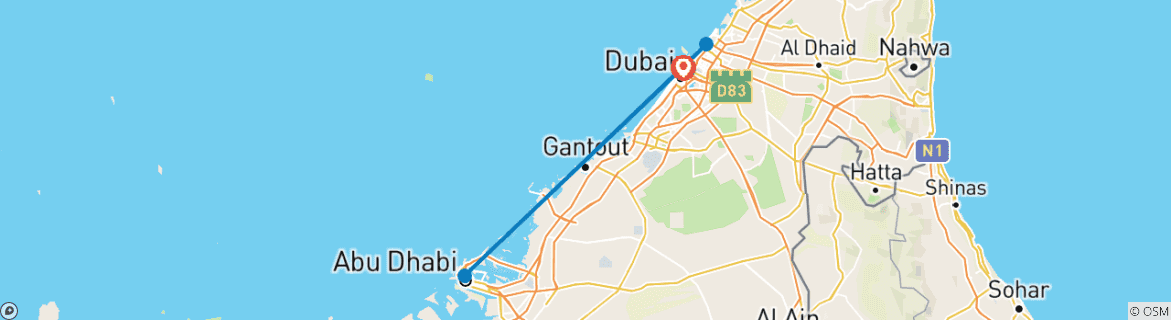 Foto van een kaart met de route van de rondreis