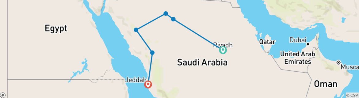 Map of Saudi Arabia: Dreams Of Saudi Arabia - Escorted Tour in 3* Hotels