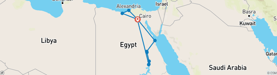 Map of Alexandria, Ancient Egypt & Red Sea with Cruise - 16 days