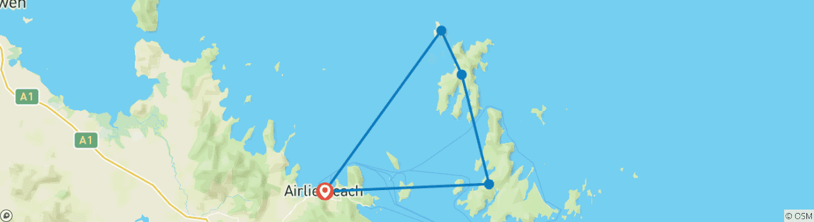 Kaart van 2 Dagen / 2 Nachten Whitsunday Eilanden Maxi Zeilavontuur