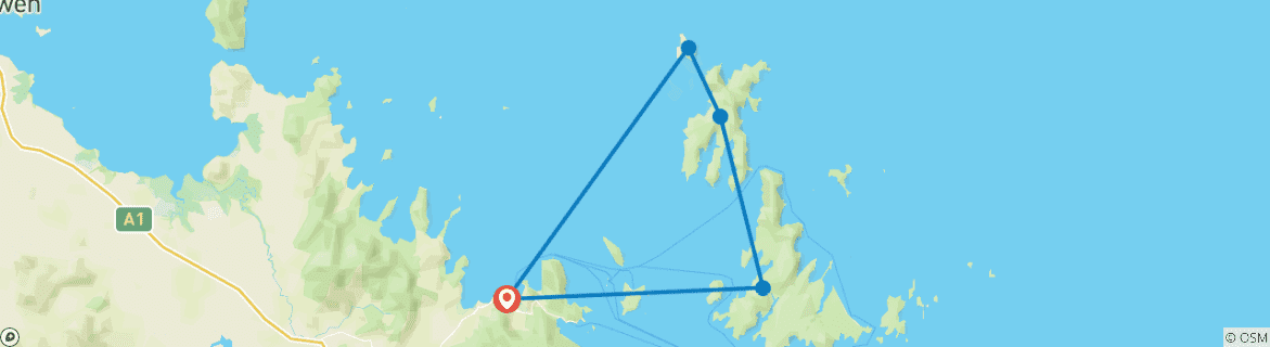 Carte du circuit 2 jours / 2 nuits Aventure de voile dans les îles Whitsunday (sur Condor, Broomstick ou Hammer)
