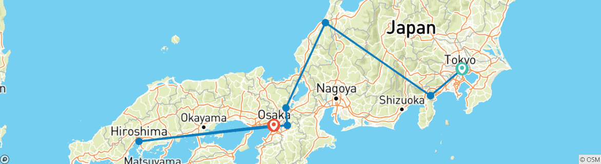 Image d'une carte montrant l'itinéraire du circuit