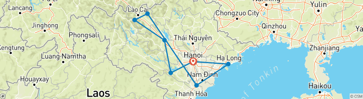 Map of Enchanting 13-Day Vietnam Adventure