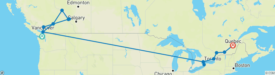 Map of Rockies Grandeur & Best of the East