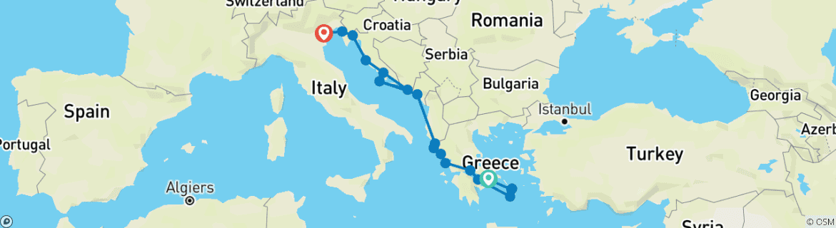 Map of Discover Greece, Corinth Canal & the Adriatic