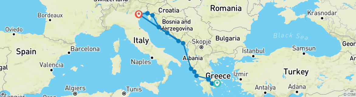 Map of Discover the Mediterranean from Athens to Venice 2026