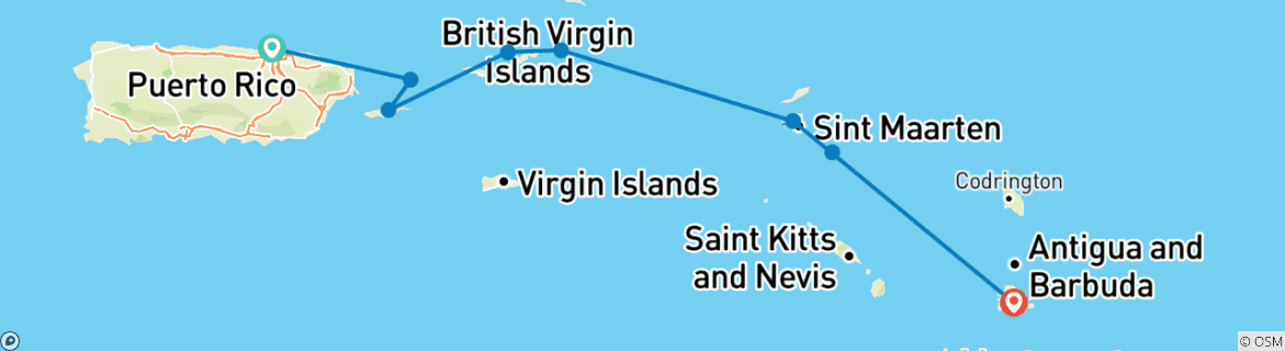 Map of Special Hosted Cruise with Lisa McCaskill - Caribbean Yachting Hideaways 2025 - 9 Days