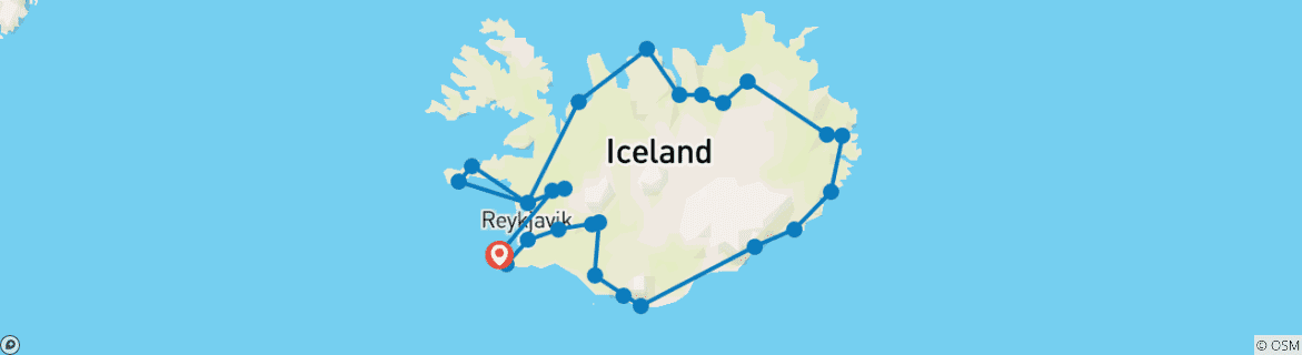 Mapa de 10 días en coche | Ruta de circunvalación de Islandia en profundidad (Verano)