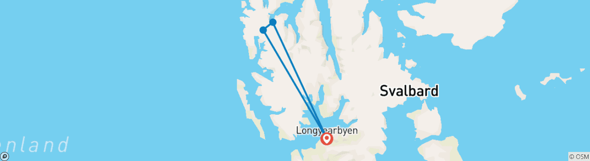 Foto van een kaart met de route van de rondreis