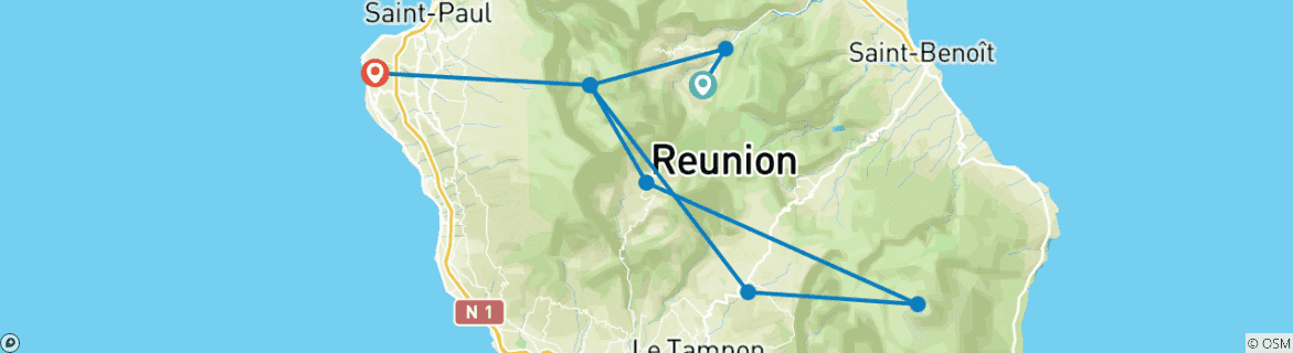 Map of La Reunion to enjoy