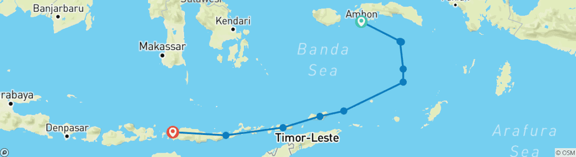 Image d'une carte montrant l'itinéraire du circuit