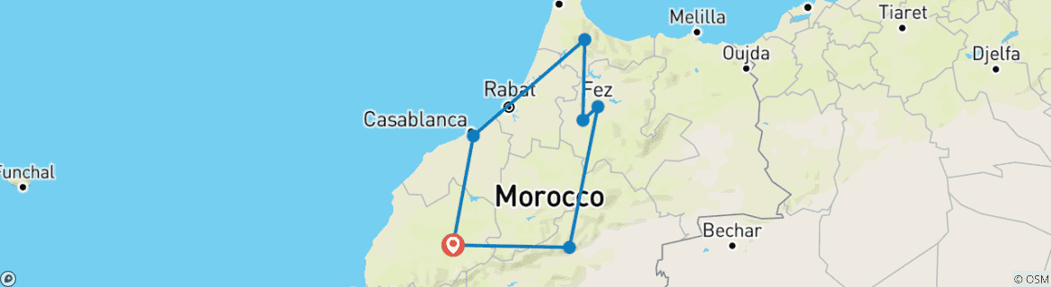 Map of Morocco Highlights