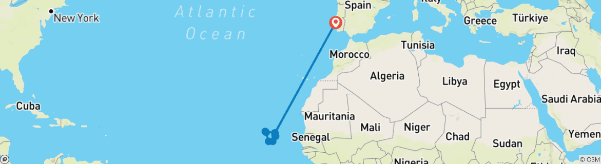 Image d'une carte montrant l'itinéraire du circuit