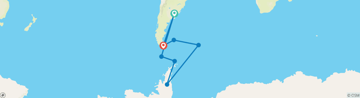 Image d'une carte montrant l'itinéraire du circuit