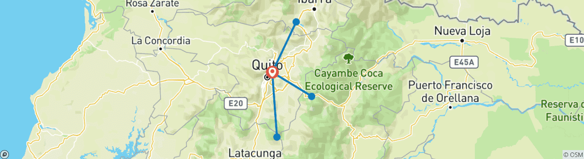 Map of 5-Day Ecuador Adventure: Quito's Must-See Spots and Nearby Gems