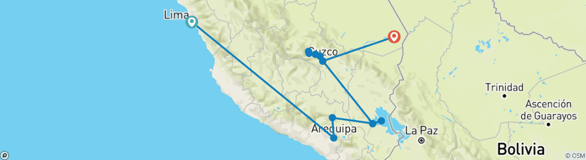 Map of Upgraded - Discover Peru + the Amazon (Inti Raymi)