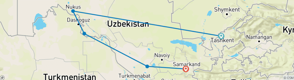 Map of Upgraded - Treasures of Uzbekistan