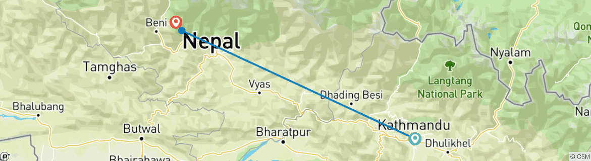 Map of Annapurna Kopra Ridge Trek