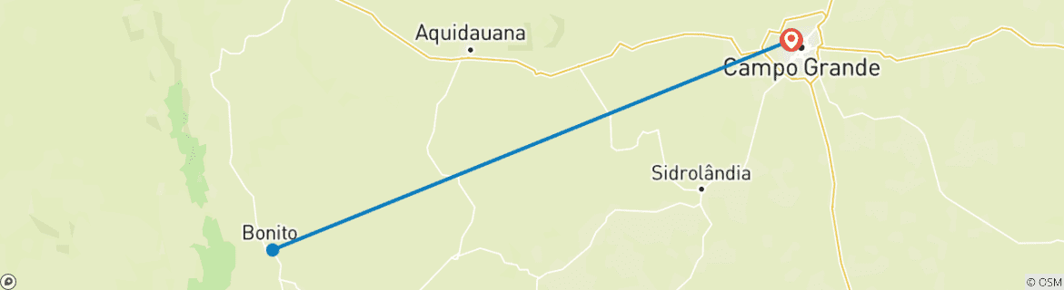 Karte mit der Reiseroute