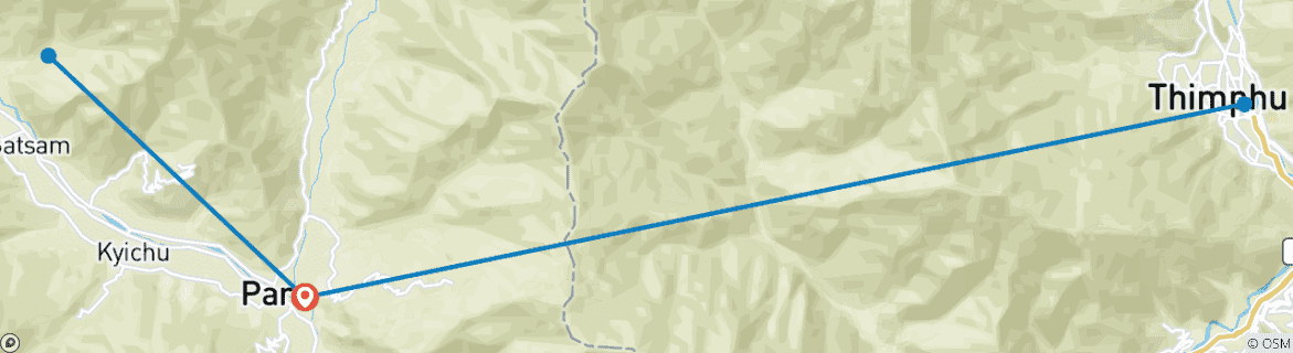 Foto van een kaart met de route van de rondreis