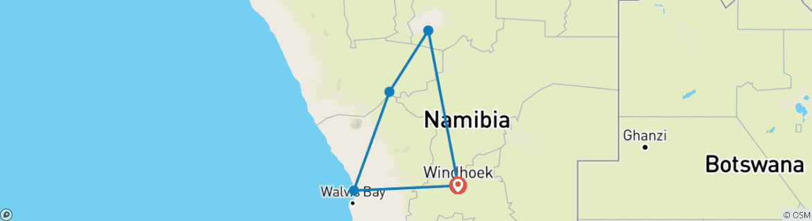 Map of Namibia Kaleidoscope Standard