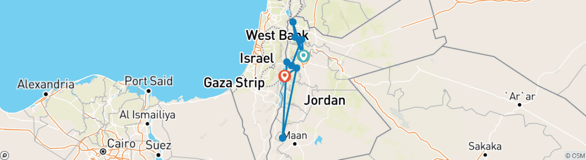 Carte du circuit Circuit biblique en Jordanie - 7 jours / 6 nuits