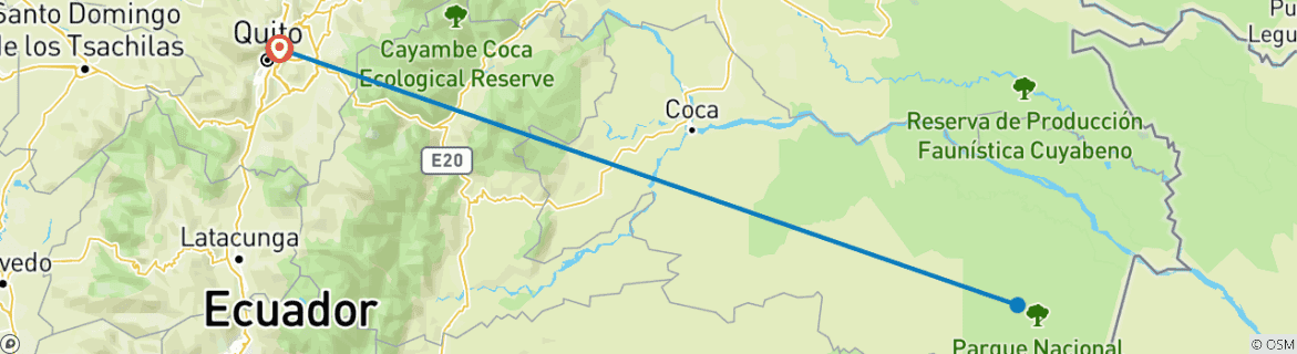 Karte mit der Reiseroute