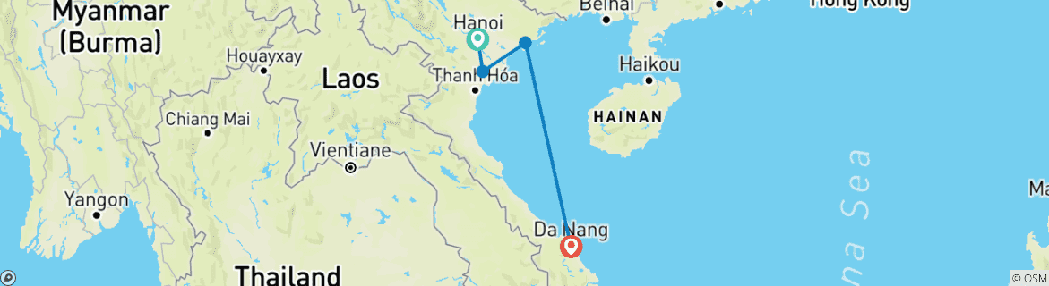 Image d'une carte montrant l'itinéraire du circuit