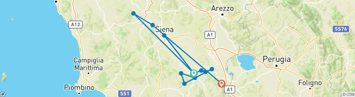 Imagen de un mapa que muestra la ruta del circuito