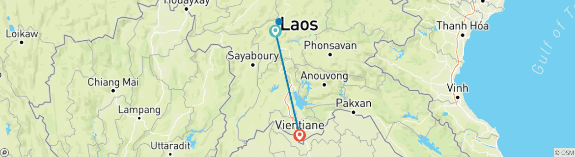 Karte von Lebendiges Laos 6 Tage