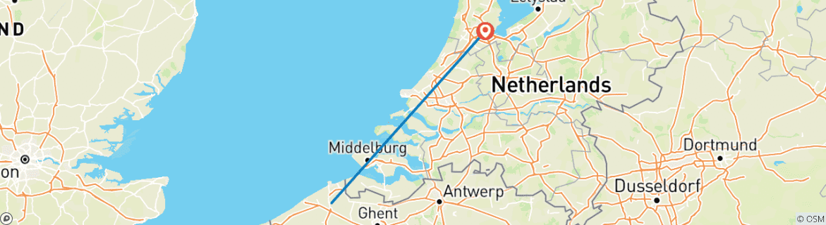 Map of Trip to Brugge and Amsterdam