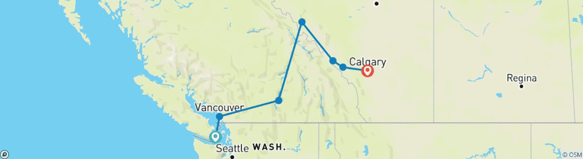 Map of Christmas in the Rockies 2025 - 14 Days