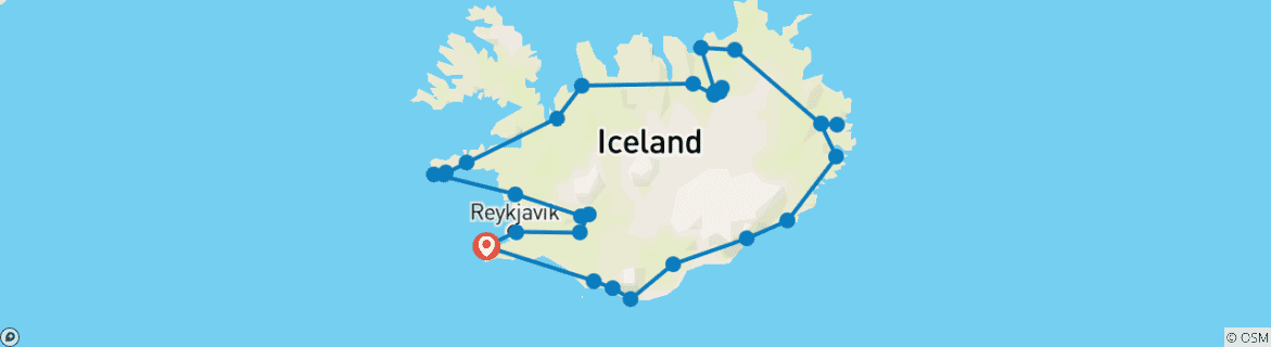 Carte du circuit Grand circuit de l'Islande - 12 jours en autotour