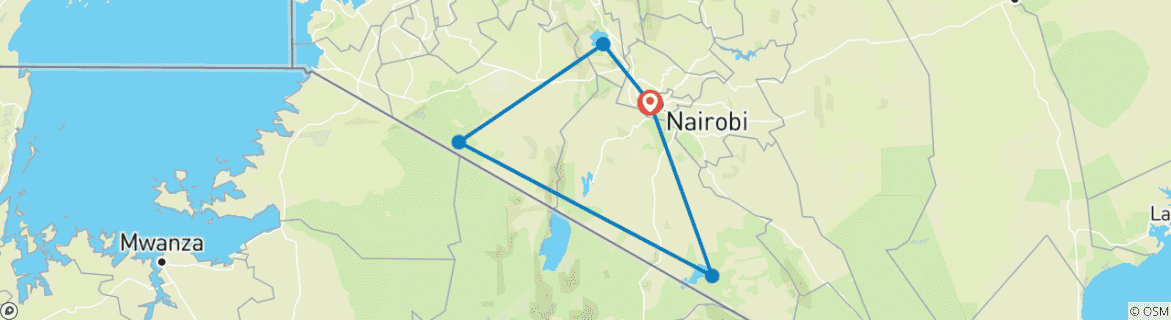 Karte mit der Reiseroute