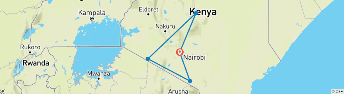 Karte mit der Reiseroute