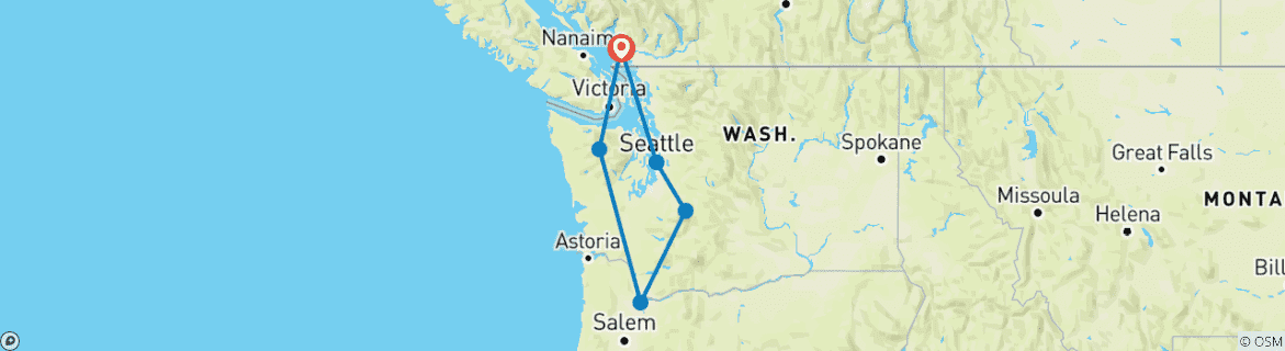 Map of Discover the Pacific Northwest