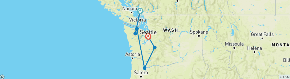 Map of Best of the Pacific Northwest