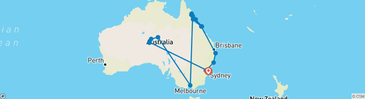Mapa de Circuito por Sídney: lo mejor de Australia