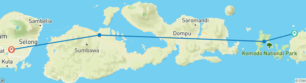 Karte mit der Reiseroute