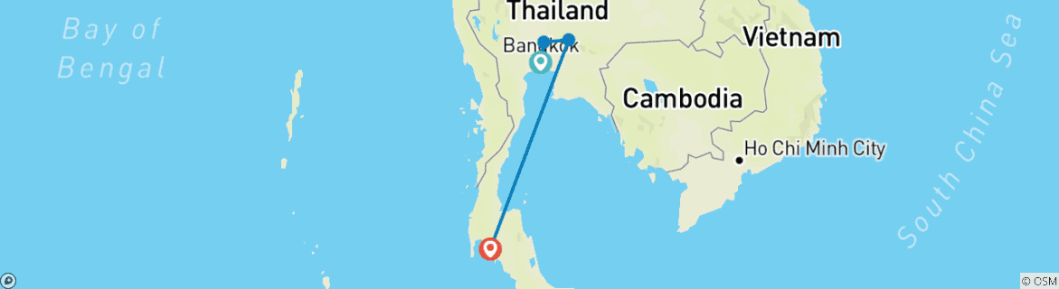 Map of 10 Days Thailand Uncovered  (private guide & driver）