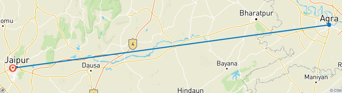 Image d'une carte montrant l'itinéraire du circuit