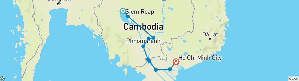 Map of Heritage Line (Jahan, Siem Reap - Ho Chi Minh City)